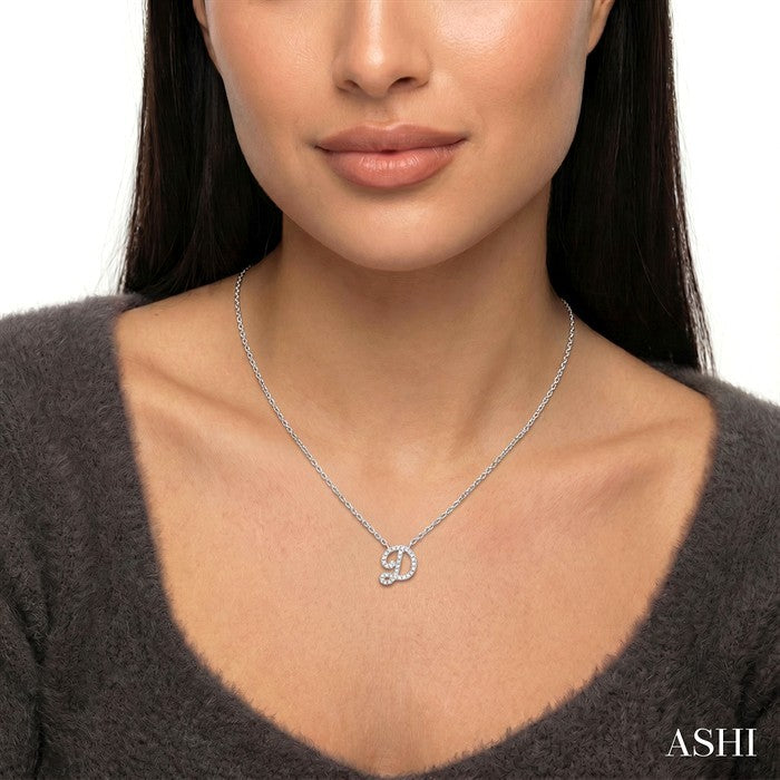 Script 'D' Initial Diamond Pendant