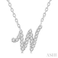 Script 'W' Initial Diamond Pendant