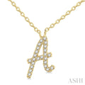Script 'A' Initial Diamond Pendant