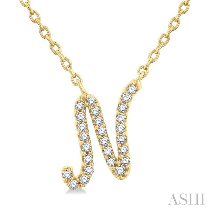 Script 'N' Initial Diamond Pendant