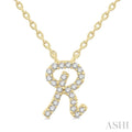 Script 'R' Initial Diamond Pendant