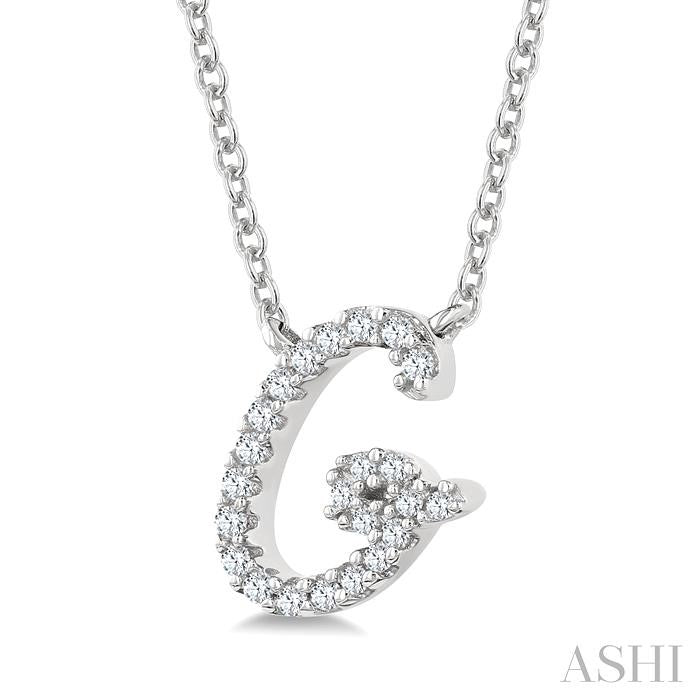 Script 'G' Initial Diamond Pendant