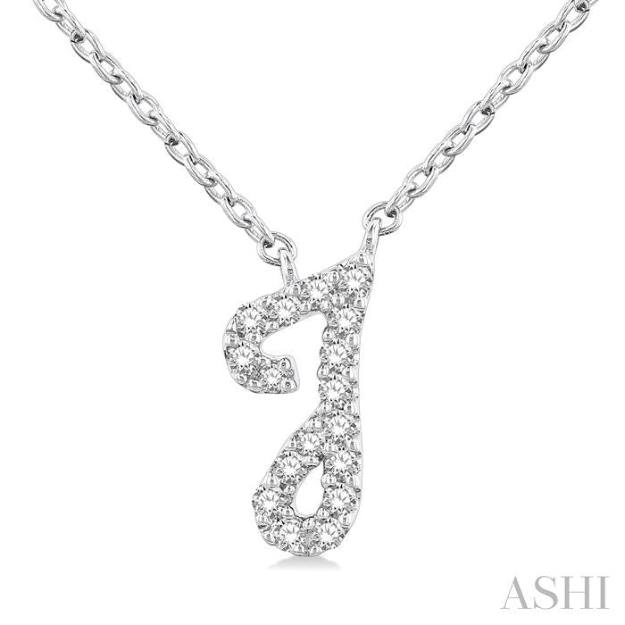 Script 'J' Initial Diamond Pendant