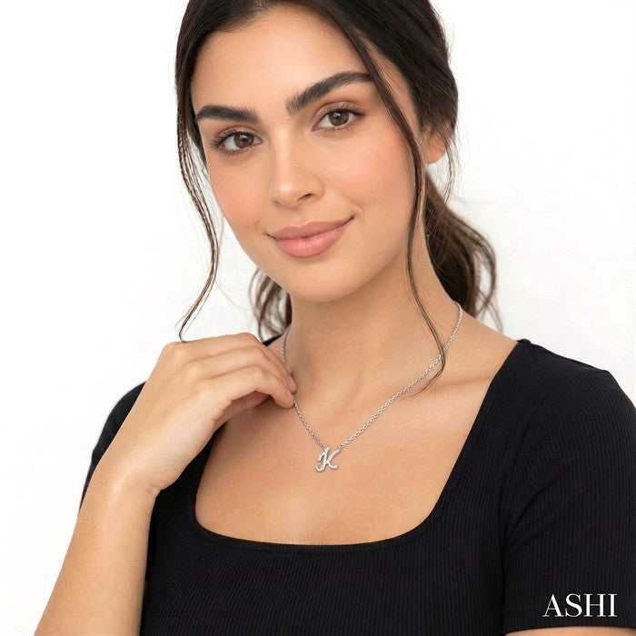 Script 'K' Initial Diamond Pendant