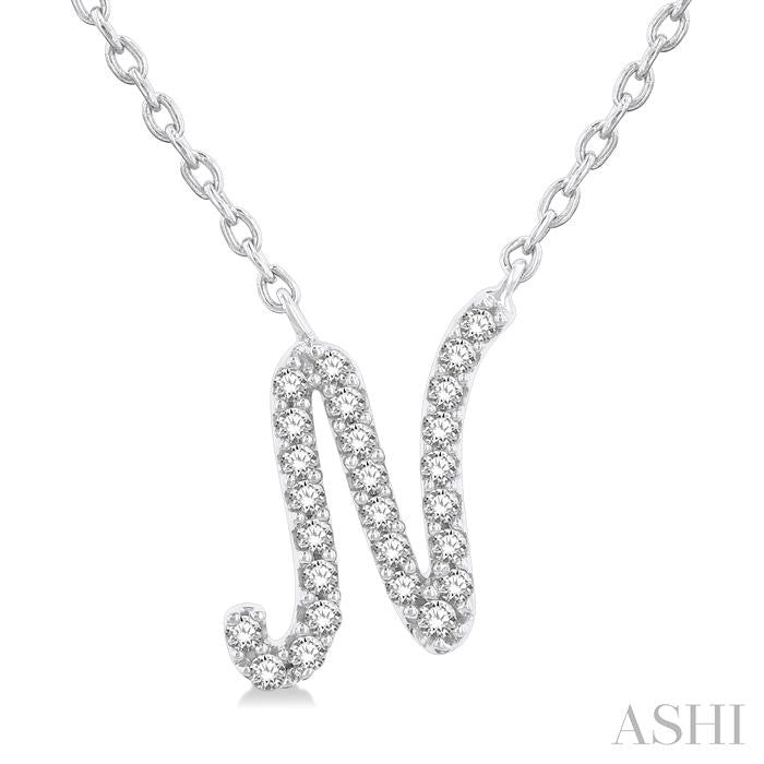 Script 'N' Initial Diamond Pendant