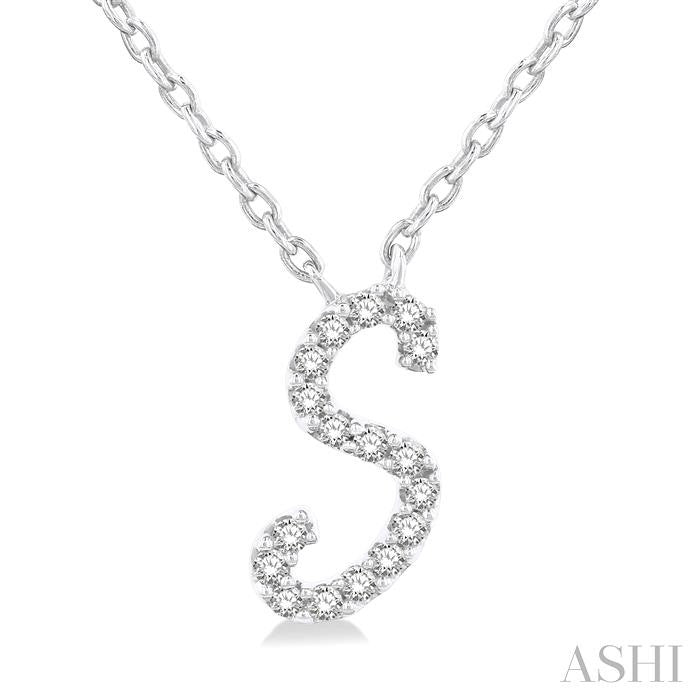 Script 'S' Initial Diamond Pendant