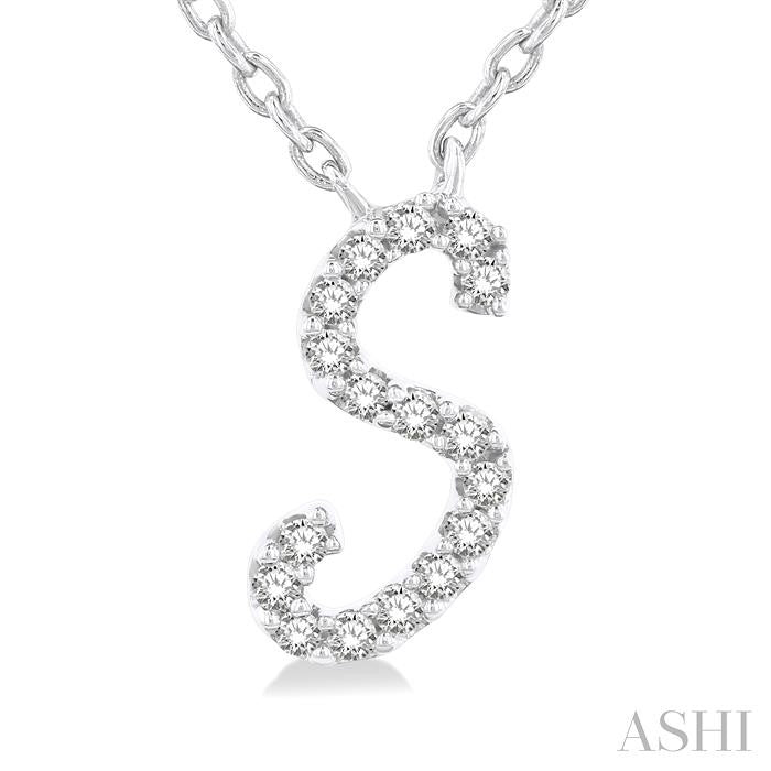 Script 'S' Initial Diamond Pendant