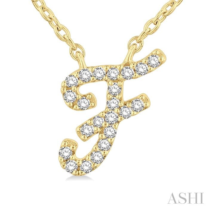 Script 'F' Initial Diamond Pendant