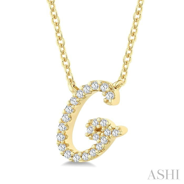 Script 'G' Initial Diamond Pendant
