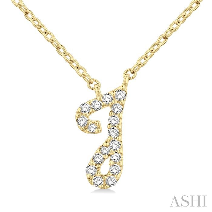 Script 'J' Initial Diamond Pendant