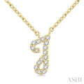 Script 'J' Initial Diamond Pendant