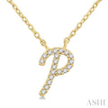 Script 'P' Initial Diamond Pendant