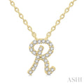 Script 'R' Initial Diamond Pendant