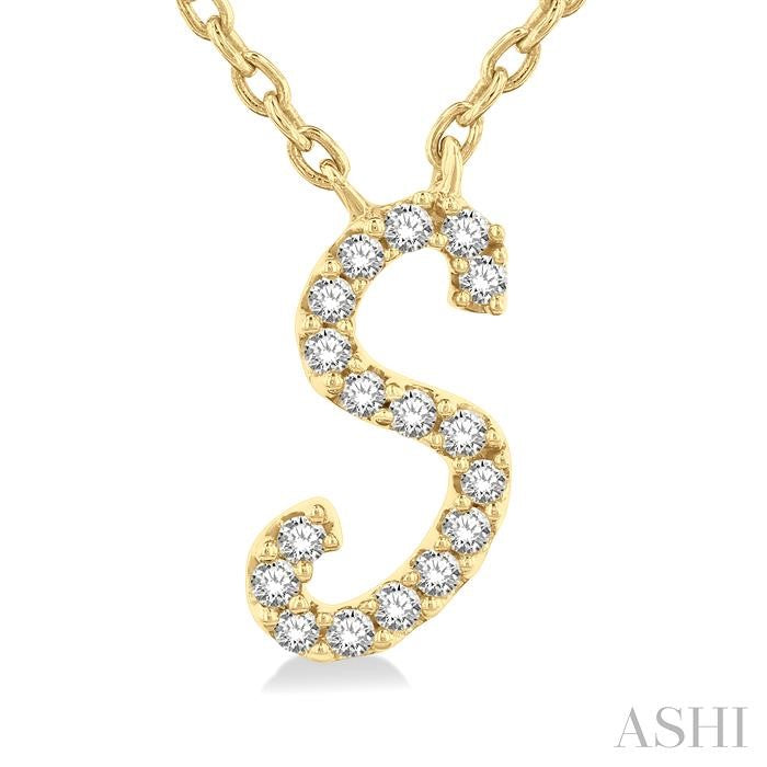 Script 'S' Initial Diamond Pendant