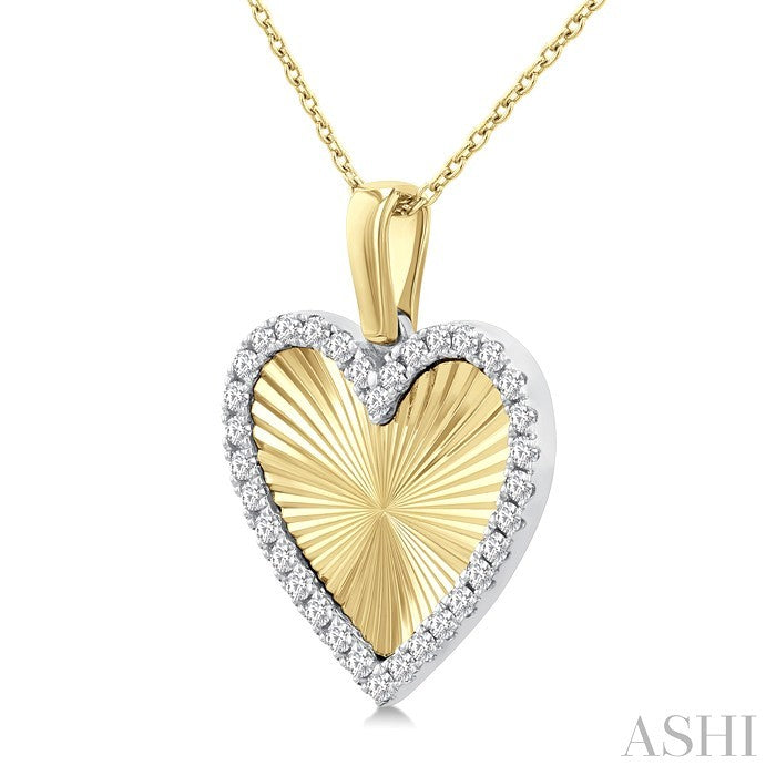 Heart Shape Fluted Diamond Fashion Pendant
