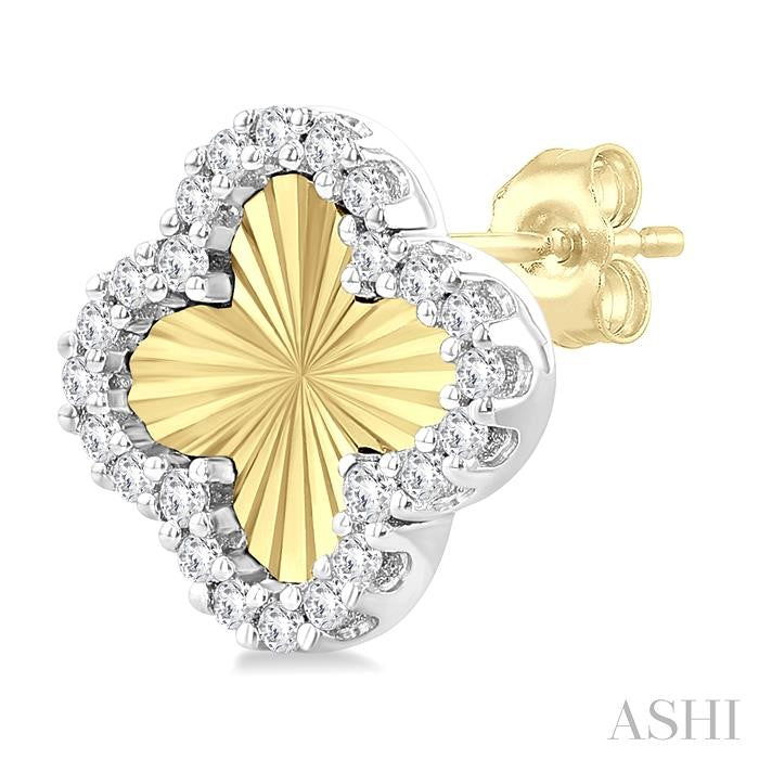 Clover Fluted Diamond Fashion Earrings