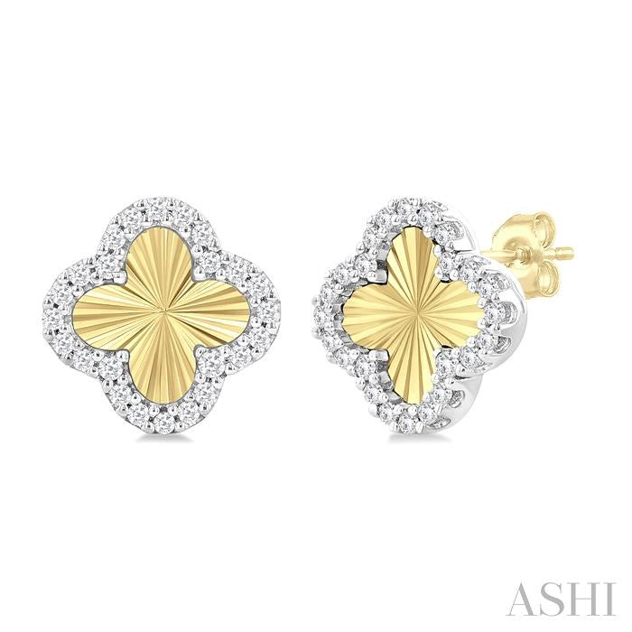 Clover Fluted Diamond Fashion Earrings