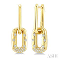 Aeris Gold Paperclip Mosaic Diamond Fashion Earrings