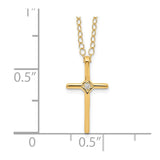 14k Madi K .01ct Diamond Cross Necklace