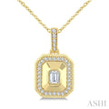 Emerald Shape Art Deco Diamond Fashion Pendant