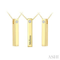 'Melissa' Diamond Engraved Bar Name Pendant