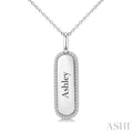'Ashley' Diamond Engraved Tag Name Pendant