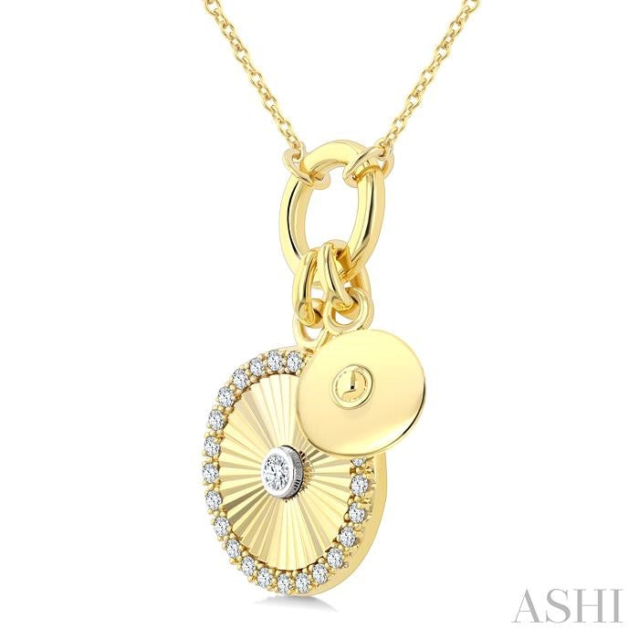 Circle Charm Fluted Diamond Fashion Pendant