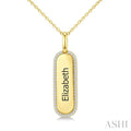 'Elizabeth' Diamond Engraved Tag Name Pendant