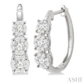 Round Shape Past Present & Future Lovebright Essential Diamond Hoop Earrings