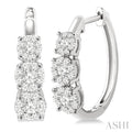 Round Shape Past Present & Future Lovebright Essential Diamond Hoop Earrings