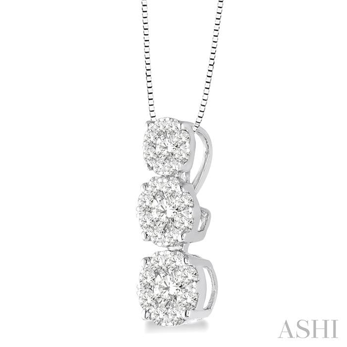 Round Shape Past Present & Future Lovebright Essential Diamond Pendant