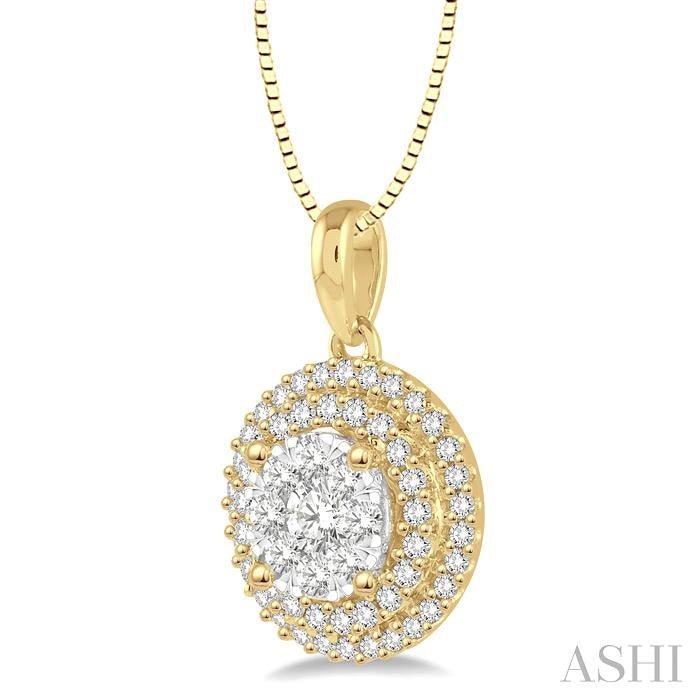 Round Shape Halo Lovebright Essential Diamond Pendant