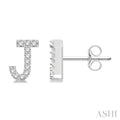 Block 'J' Initial Diamond Earrings