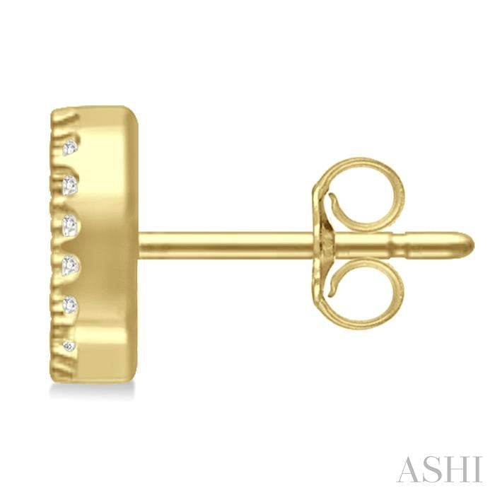 Block 'D' Initial Diamond Earrings