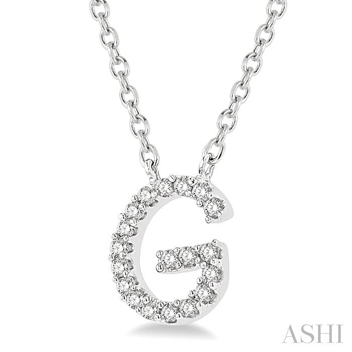 Block 'G' Initial Diamond Pendant