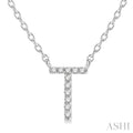 Block 'T' Initial Diamond Pendant
