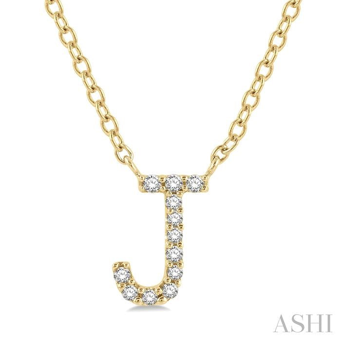 Block 'J' Initial Diamond Pendant