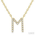 Block 'M' Initial Diamond Pendant