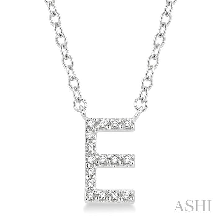 Block 'E' Initial Diamond Pendant