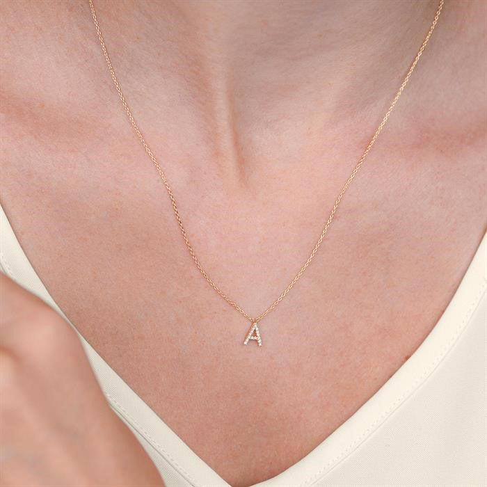 Block 'P' Initial Diamond Pendant