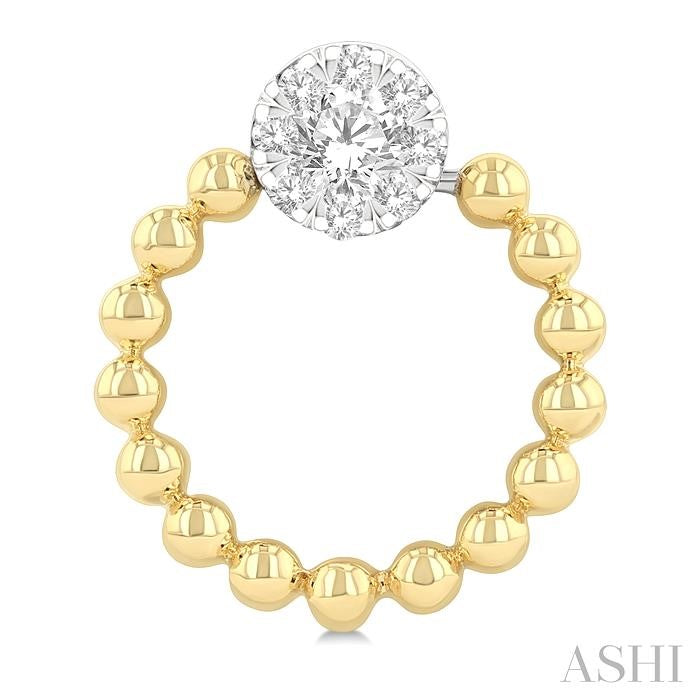 Bead Round Shape Lovebright Diamond Fashion Earrings