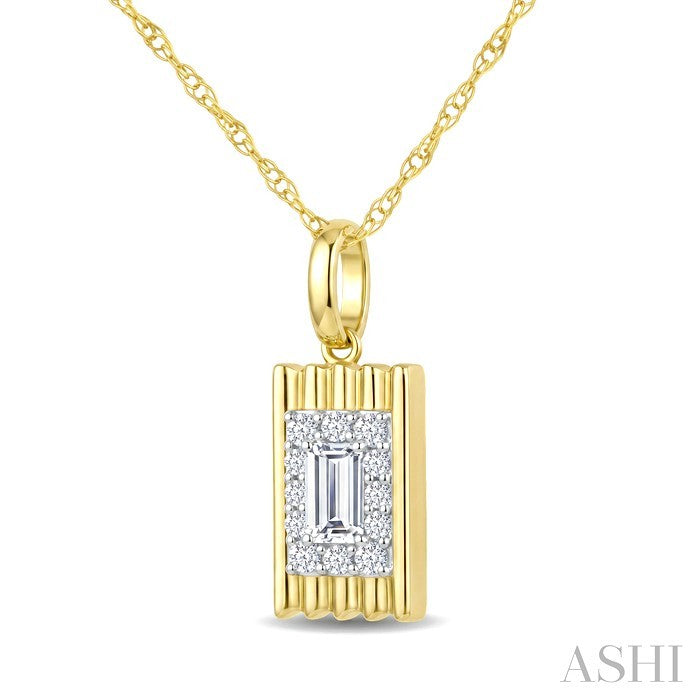 Baguette Halo Diamond Fashion Pendant