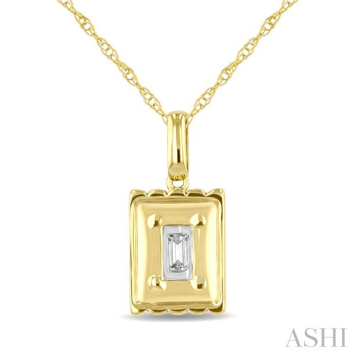 Baguette Halo Diamond Fashion Pendant