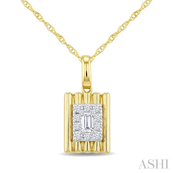 Baguette Halo Diamond Fashion Pendant
