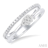 Pear Shape Double Row East-West Lovebright Diamond Fashion Ring