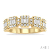 3/4 ctw Baguette and Round Cut Diamond Fusion Ring in 14K Yellow Gold