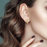 1/10 Ctw Petite Angel Wings Round Cut Diamond Fashion Stud Earring in 10K Yellow Gold