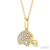 Hockey Helmet Petite Diamond Fashion Pendant