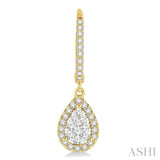 Pear Shape Halo Lovebright Essential Diamond Earrings