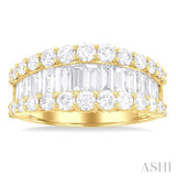 2 3/8 ctw Baguette and Round Cut Diamond Fashion Band in 14K Yellow Gold